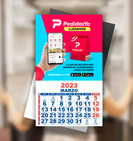 Imanes Publicitarios con Calendario 100 unidades