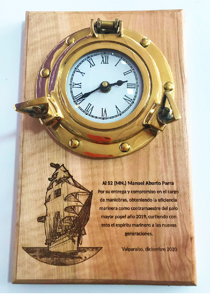 galvano con claraboya con reloj armada bronce