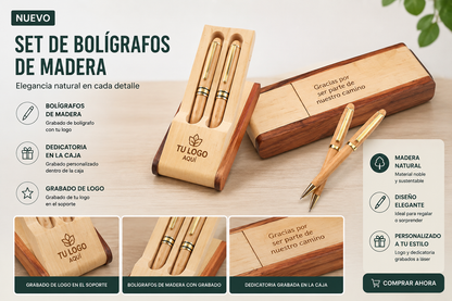 regalo par de lapices madera